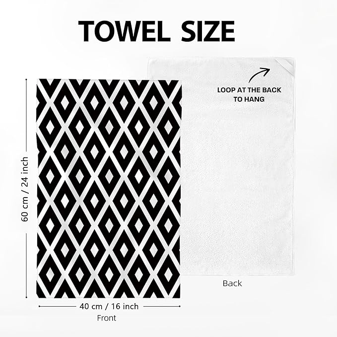 White Black Kitchen Towels Decorative Set of 4, Soft Absorbent Abstract Modern