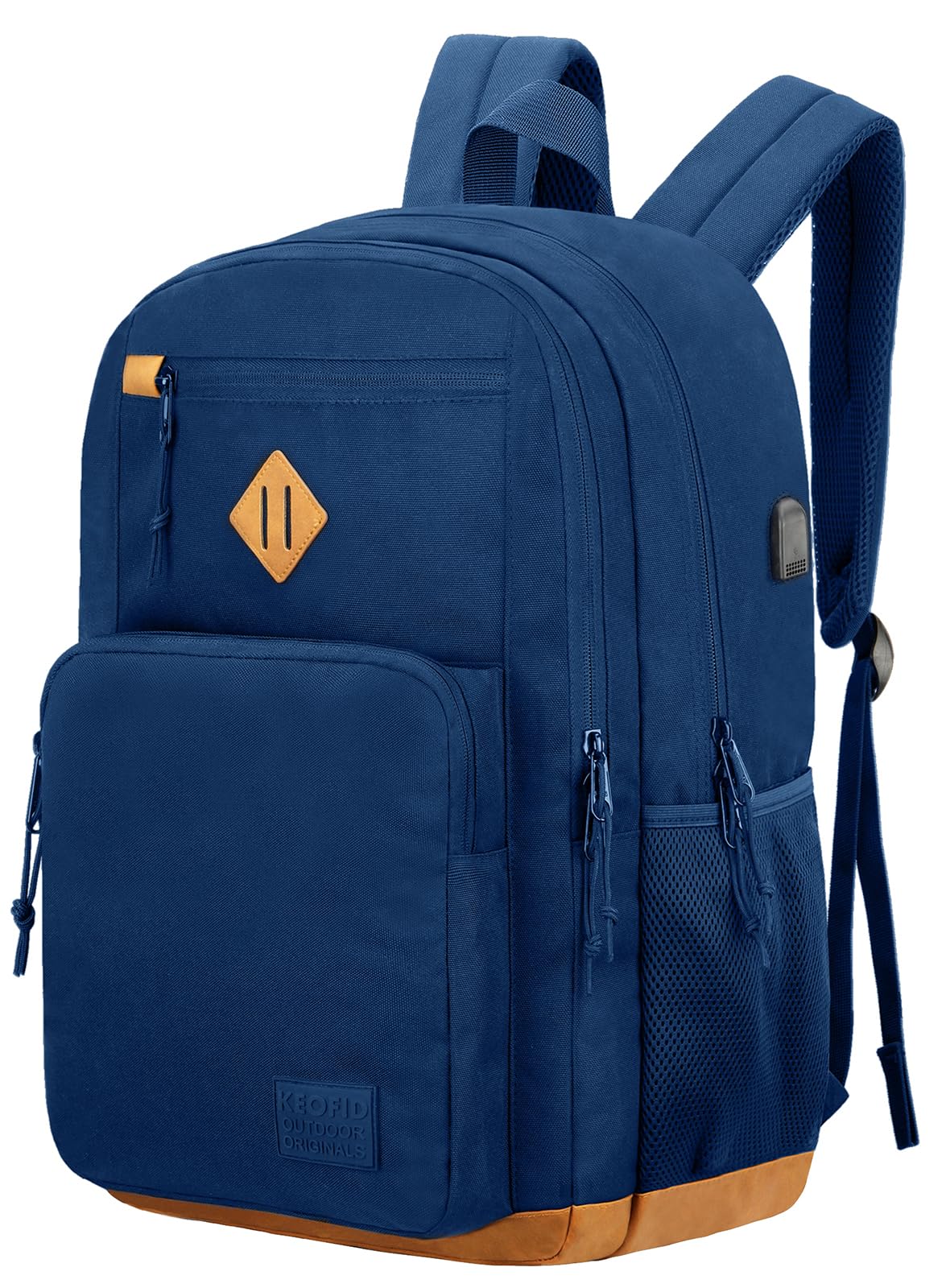 KEOFID Classic School Backpack for Boys and Girls Teenager, Travel Bag for Men and Women, Anti theft laptop Backpack with USB Charging Port for College(Blue 19inches)