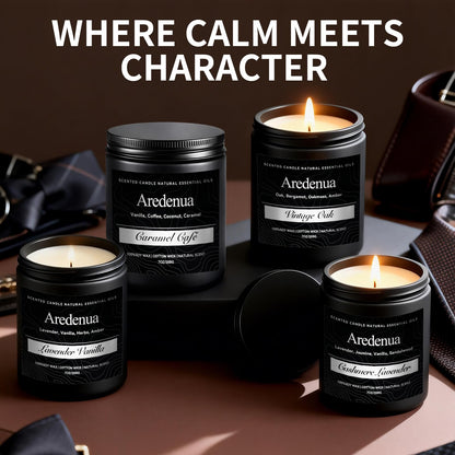 Mahogany Candle, Manly Scented Candles for Home, Masculine Candle Gifts for Men - 7oz Soy Candles for Home Scented, 50 Hours Burn Time, Perfect for Relaxing Home Fragrance