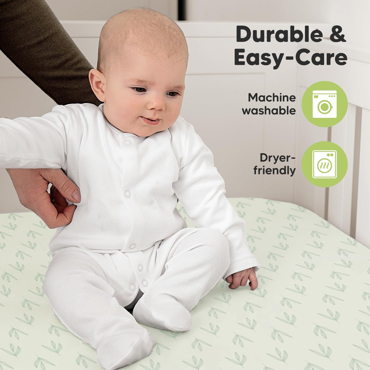 KeaBabies 2-Pack Organic Cotton Crib Sheets for Boys, Girls - 52x28 Fitted Crib Mattress Sheet Neutral, Breathable Cover for Baby Bed Set, Toddler Mattress, Soft & Cute Prints (Fleur)