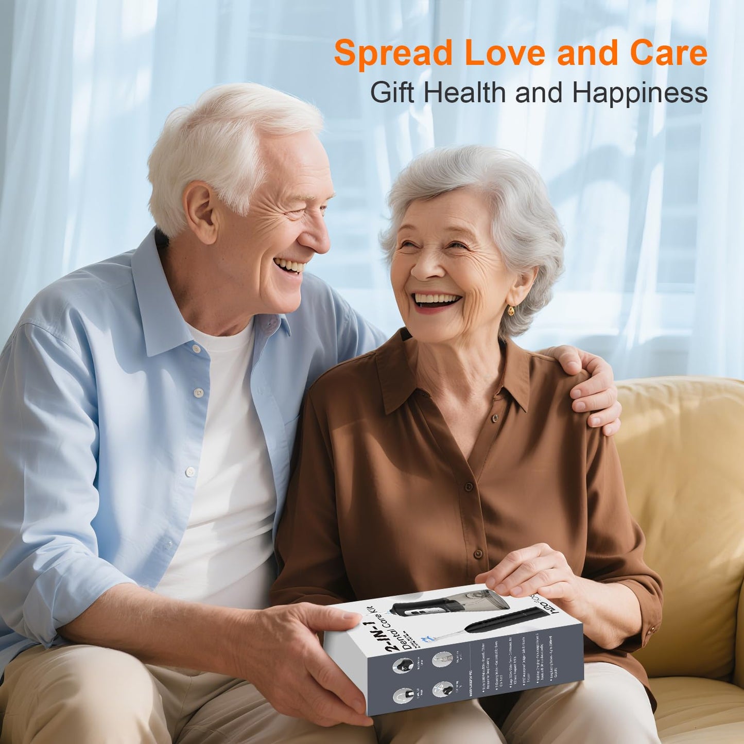 H2ofloss Sonic Electric Toothbrush and Water Flosser Combo, Rechargeable 2000mAh Toothbrush and 2500mAh Oral Irrigator with 300ml Tank, 4 Brush Heads, 5 Nozzles, 2 in 1 for Home and Travel (Black)