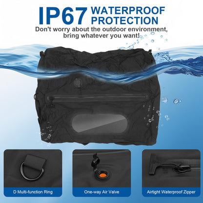 Travel Vacuum Bags with Pump, Reusable Vacuum Packing Cubes Bags for Luggage, IPX7 Waterproof, Space Saver, Vacuum Bag Kit for Camping, Suitcase, Gym, Yoga, Swim, Beach (1 Bag + Pump)