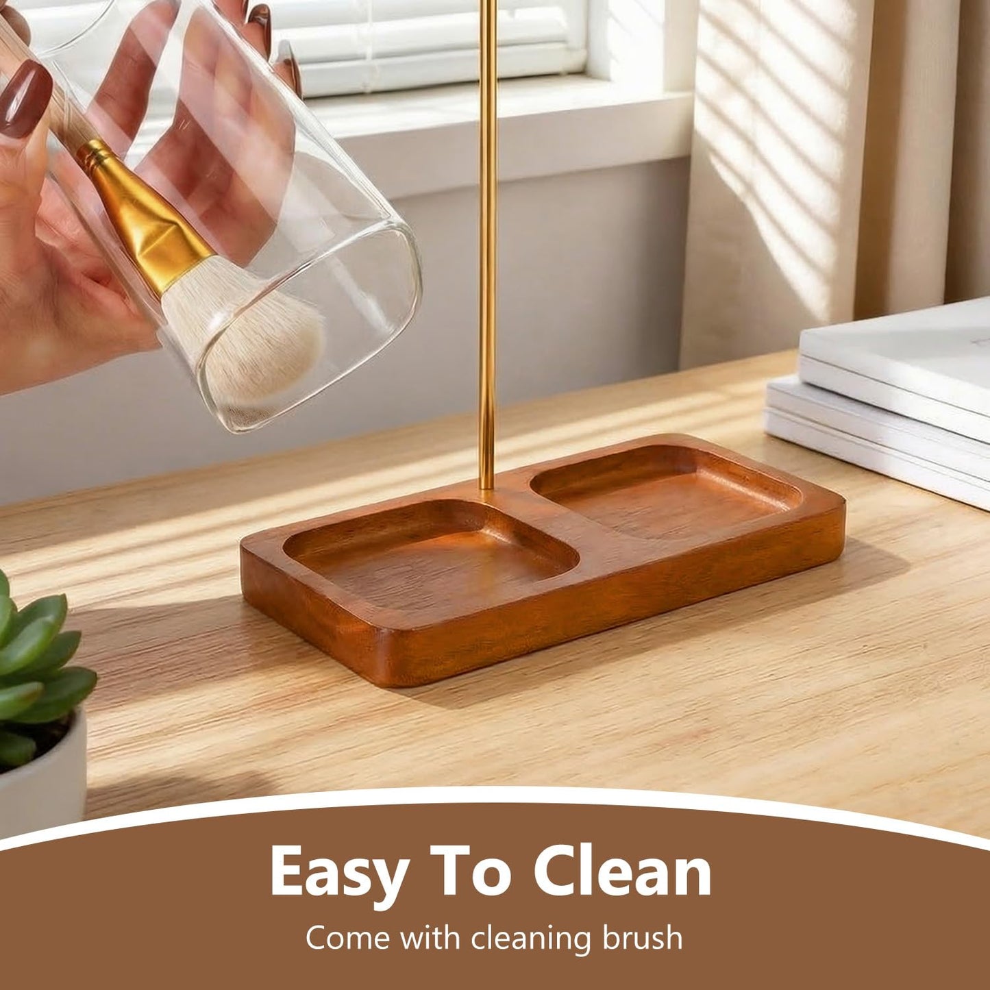 2-in-1 Incense Holder for Sticks with Dual Tall Glass Jars, Incense Burner with Glass Ash Catcher & Storage for Meditation Yoga Spa Room Home Decor
