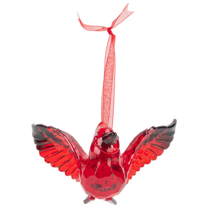 Department 56 Acrylic Christmas Basics Cardinal Bird Hanging Ornament, 3.125 Inch, Red