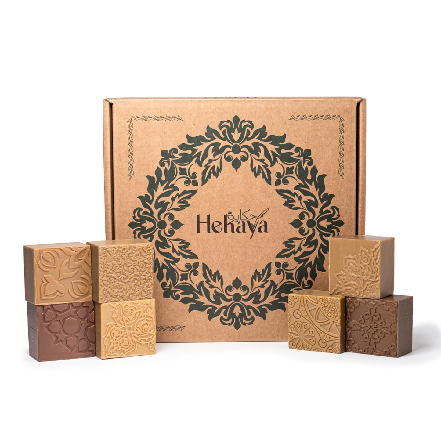 Hekaya Olive Oil Soap Variety Pack – Set of 7 Scented Bar Soaps (Royal Oud, Amber, Pearl, Musk, Old Gold, Saffron, Linden) – Handmade, Vegan, Natural Skincare for Face & Body – 12.34 oz Total