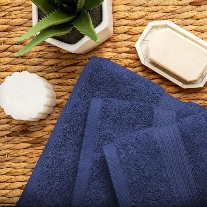 SUPERIOR Egyptian Cotton Pile 3 Piece Towel Set, Includes 1 Bath, 1 Hand
