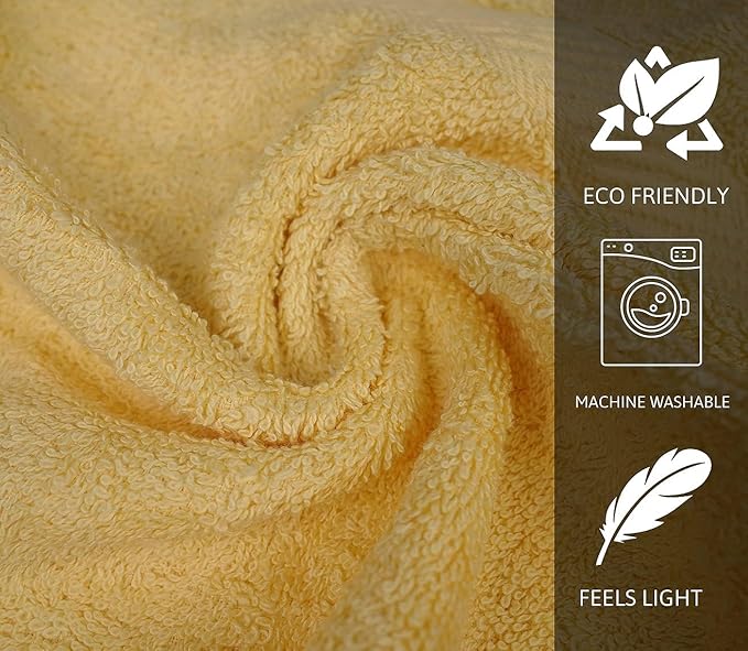 ZUPERIA 100% Cotton Bath Wash Cloths 24 Pack