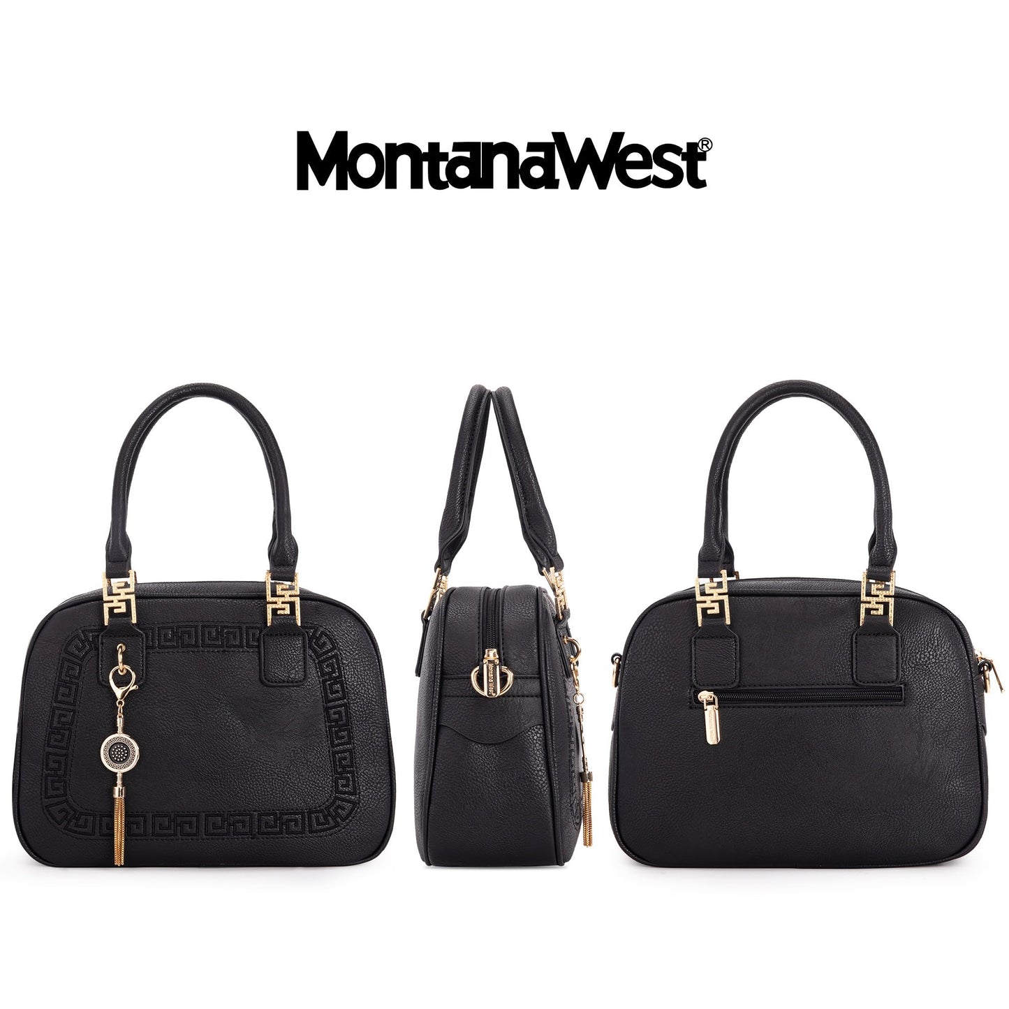 Montana West Crossbody Satchel Bag Small Top Handle Purse Barrel Handbag Tote Hobo Designer Gift MWC-S041BK