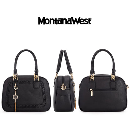Montana West Crossbody Satchel Bag Small Top Handle Purse Barrel Handbag Tote Hobo Designer Gift MWC-S041BK