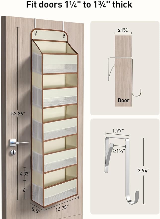 Yecaye 1 Pc 5 Tier Over the Door Organizer