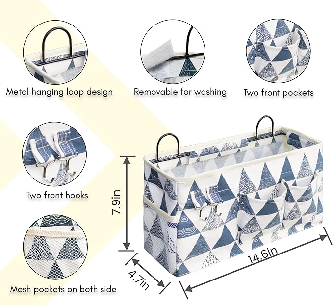 3pcs Large Wall Hanging Organizer Bag, Linen Fabric Door Hanging Storage Baskets