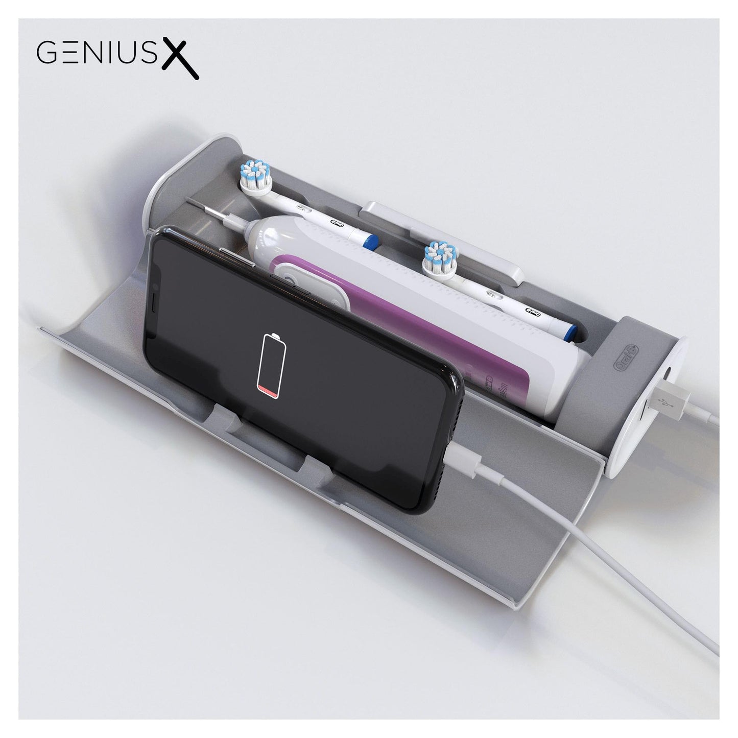 Oral-B Genius X with Artificial Intelligence Blush Pink Electric Toothbrush, 1 Toothbrush Head, 6 Modes, Gum Pressure Sensor, USB Charging Travel Case, UK 2 Pin Plug, Gift for Men/Women