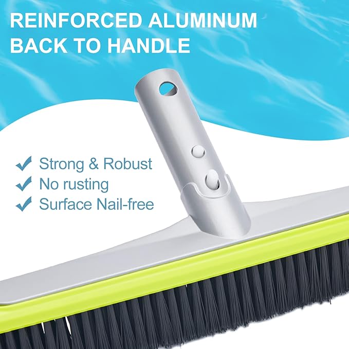 Sepetrel 17.5" Pool Brush Head for Cleaning Walls, Heavy Duty Inground/Above