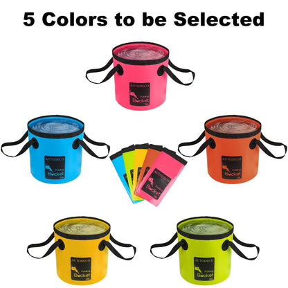 AUTODECO Collapsible Bucket 5 Gallon Container Folding Water Bucket Portable Wash Basin for Camping Fishing Travelling Outdoor Gardening Blue 1Pcs 20L