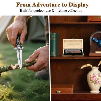 Birthday Gifts For Dad, Personalized Gift For Dad On Christmas And Father'S Day, Multitool Engraved Pocket Folding Knife With Gift Box For Father, Cool Idea Presents For Daddy From Daughter & Son