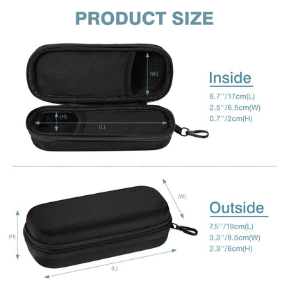 MoKo Double Eyeglass Case, Hard Shell Dual Glasses Case, Portable Travel Sunglass Organizer with Zipper Closure, Eyeglasses Storage Box for Men, Women, Black-Rectangular