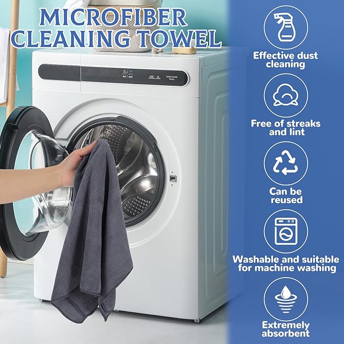 6 Pcs Extra Large Microfiber Cleaning Cloth Reusable Microfiber Towels Thick