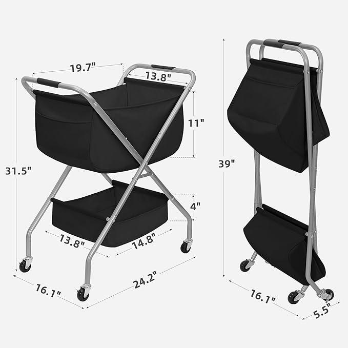 STORAGE MANIAC Collapsible Laundry Cart