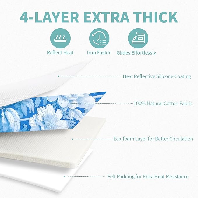 Ironing Board Cover and Pad 15x54 Inch Standard Ironing Board Cover