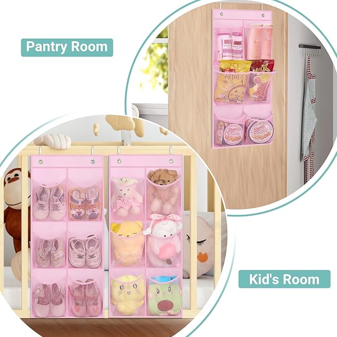 KIMBORA 2 Packs Narrow Kids Over the Door/Wall Shoe Organizer Small Baby