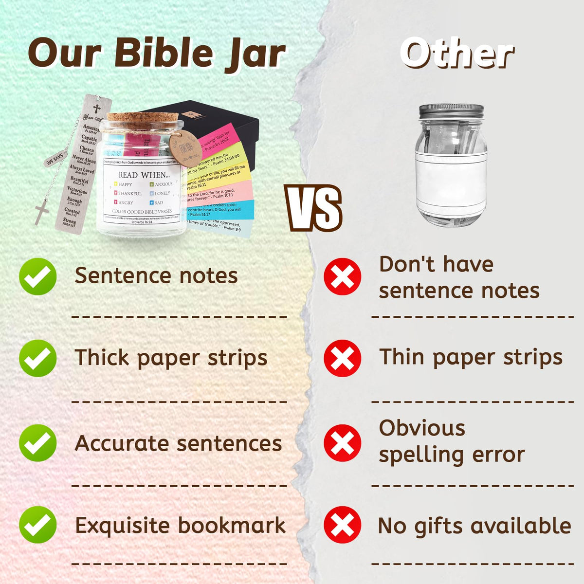 Bible Verse Jar, Bible Verses In a Jar, Christian Gifts for Women, Thanksgiving Gift, Religious Catholic Bible Verses Scripture Prayer Cards, Christmas Gift, Bible Accessories with Key Chain
