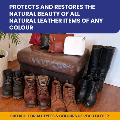 Beeswax Leather Balsam Rich Conditioner & Restorer 300ml - 100% Natural Ingredients CLEANS SEALS & PROTECTS Handpoured in UK Chemical Free Biodegradable Moisturises Nourishes Prolongs Life of Items