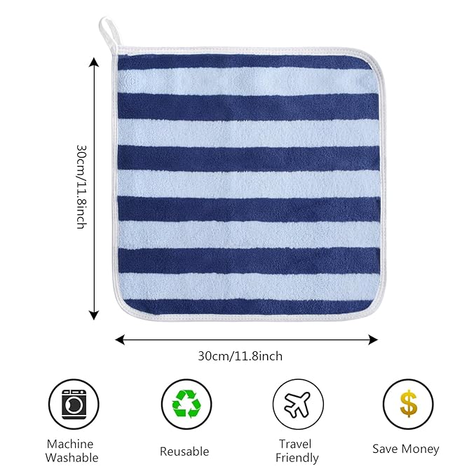 SINLAND Microfiber Facial Cloths Fast Drying Washcloth 12inch x 12inch