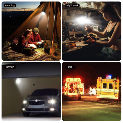 OHAYORI LED Rechargeable Work Light, Portable Floodlight with Power Bank, 4 Modes LED Rechargeable Spotlight, Waterproof Outdoor Emergency Security Light for Fishing, Hiking, Car Repairing