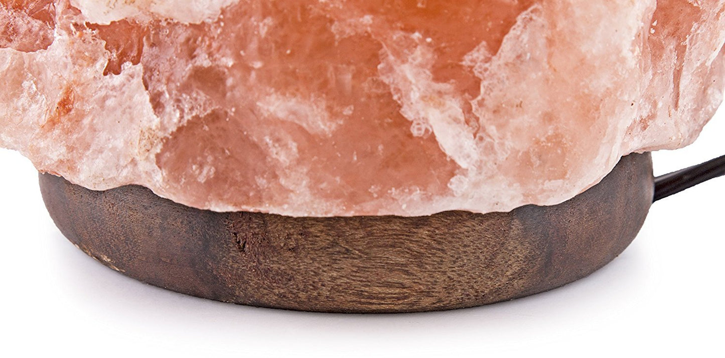 Himalayan Dimmable, Natural Himalayan Crystal Rock Salt Lamp Pink Light, Hand Crafted Wooden Base Direct from Foothills of The Himalayas Home Decor, Night Light & Gifts