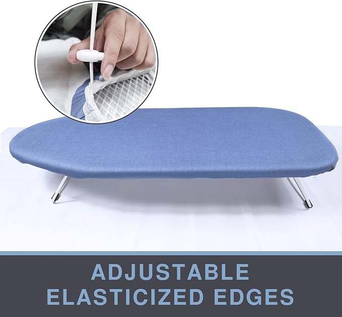 Tabletop Ironing Board Cover and Pad 12.5 x 32, Elastic Edge, Silicone Coated