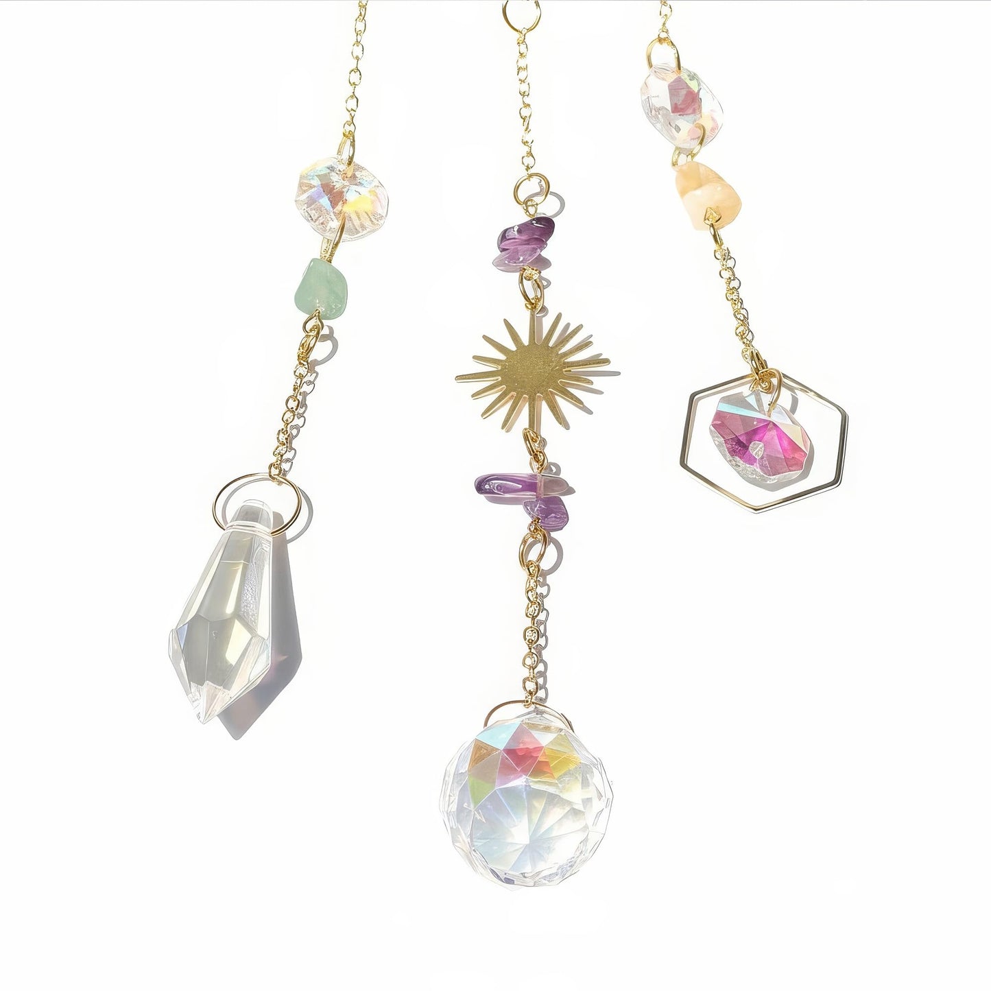 7 Chakra Tree of Life Crystal Suncatcher - Healing Rainbow Maker Hanging Ornament for Home Window Car Decor & Spiritual Gift