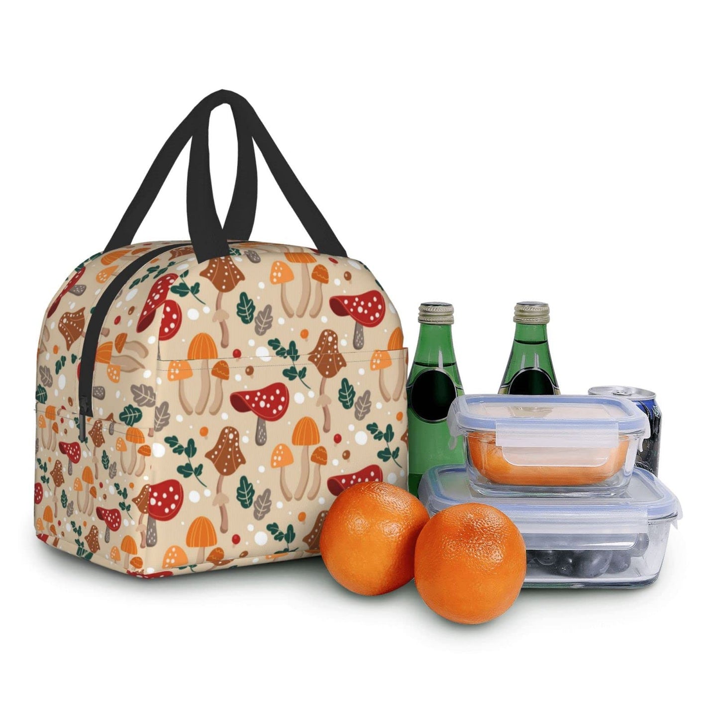 Insulated Lunch Bag Reusable Lunch Box for Women Men, Cooler Lunch Boxes Waterproof Lunch Bags Office Picnic Work, Cute Mushroom Gift