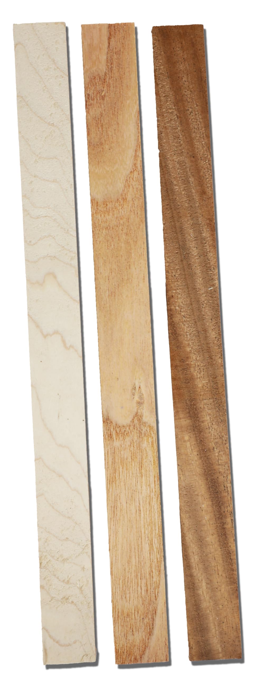 1" x 1" x 12" Wood Rectangle Blocks - Hobby Wood Pack - African Mahogany, Hard Maple, and Honey Locust - Pack of 3!