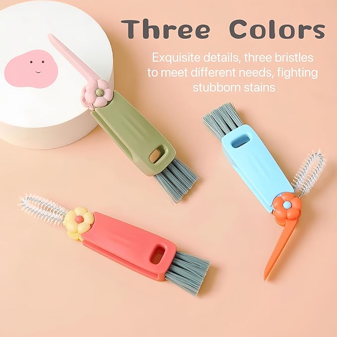 3 in 1 Cup Lid Cleaning Brush, Water Bottle Cleaner Brush, Portable Cup Lid Gap