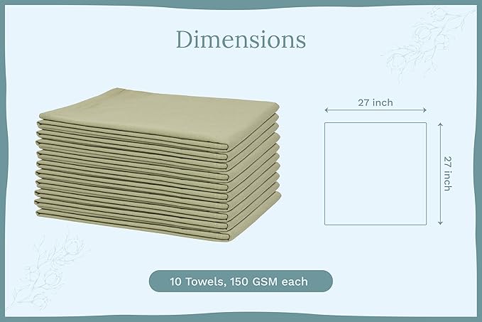 Organic Cotton Sage Flour Sack Kitchen Towels