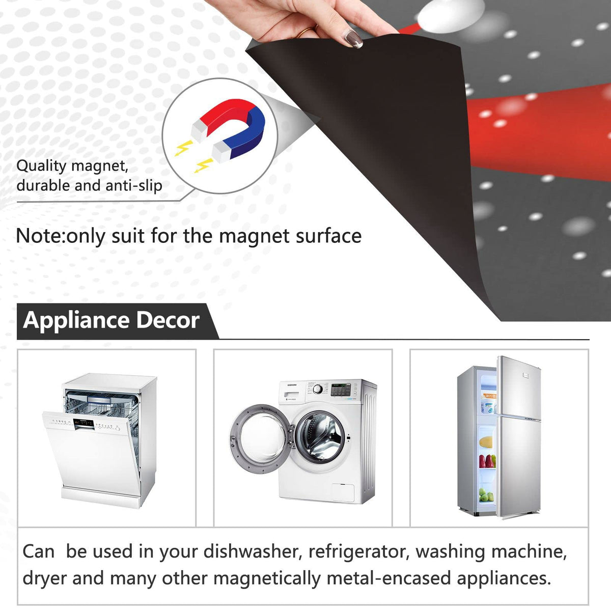 Kigai Christmas Gnome Dishwasher Magnet Cover, Kitchen Fridge Door Panel Magnet Sticker Appliance Wash Machine Magnet Cover 23 x 26 Inch
