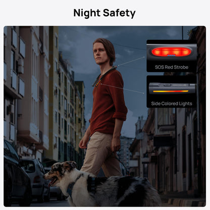 TROND LED Neck Reading Light, 3 Color 3 Brightness Book Light for Reading in Bed, 1000mAh Rechargeable Lamp, Flexible Arm with Outdoor Warning Lamp, Eye-Caring for Crochet, Travel, Book Lovers Gifts
