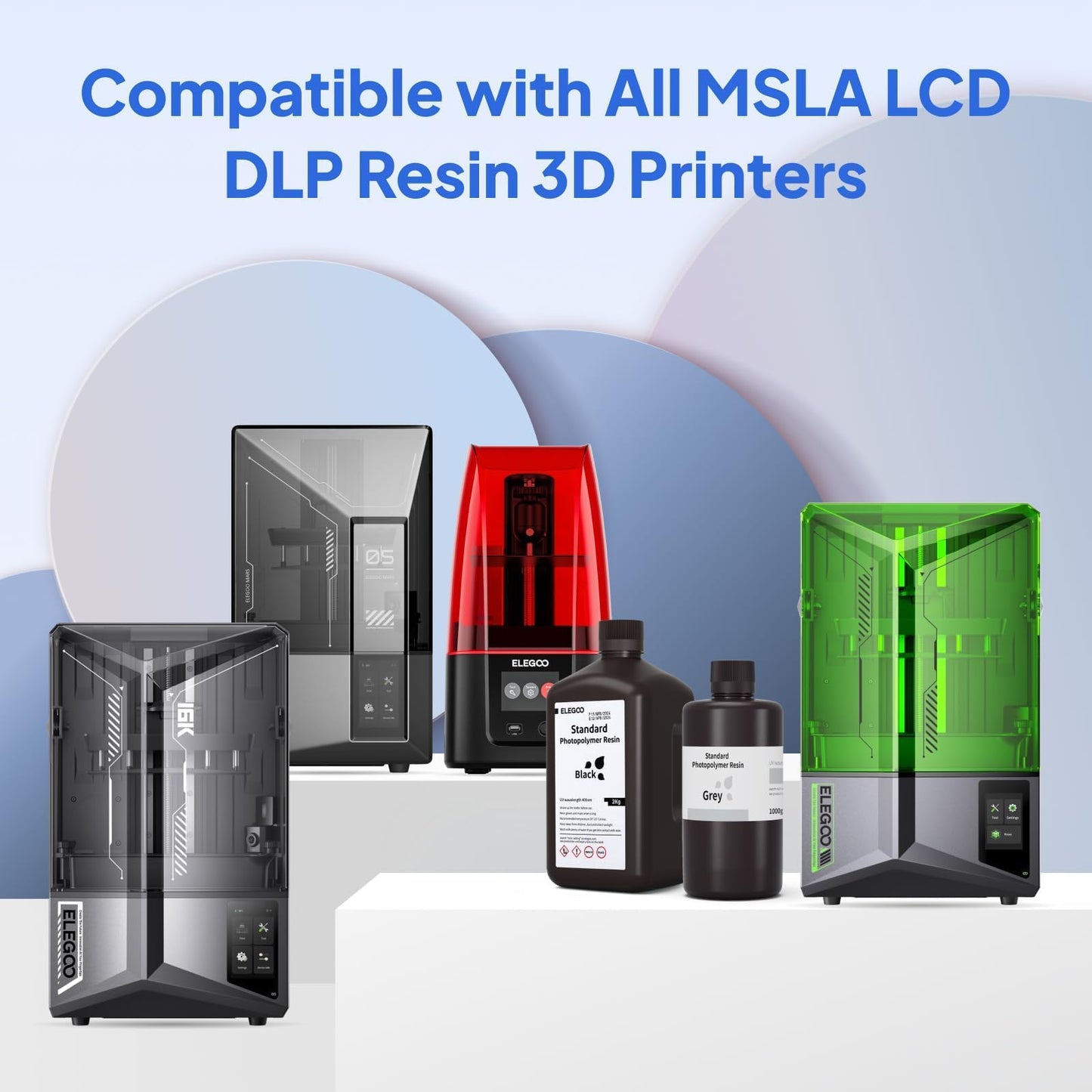 ELEGOO Upgraded Standard 3D Printer Resin 2.0, Grey 1000g, 405nm Fast Curing High Precision & Smooth Finish, Ideal for Beginners for LCD/MSLA 3D Printer