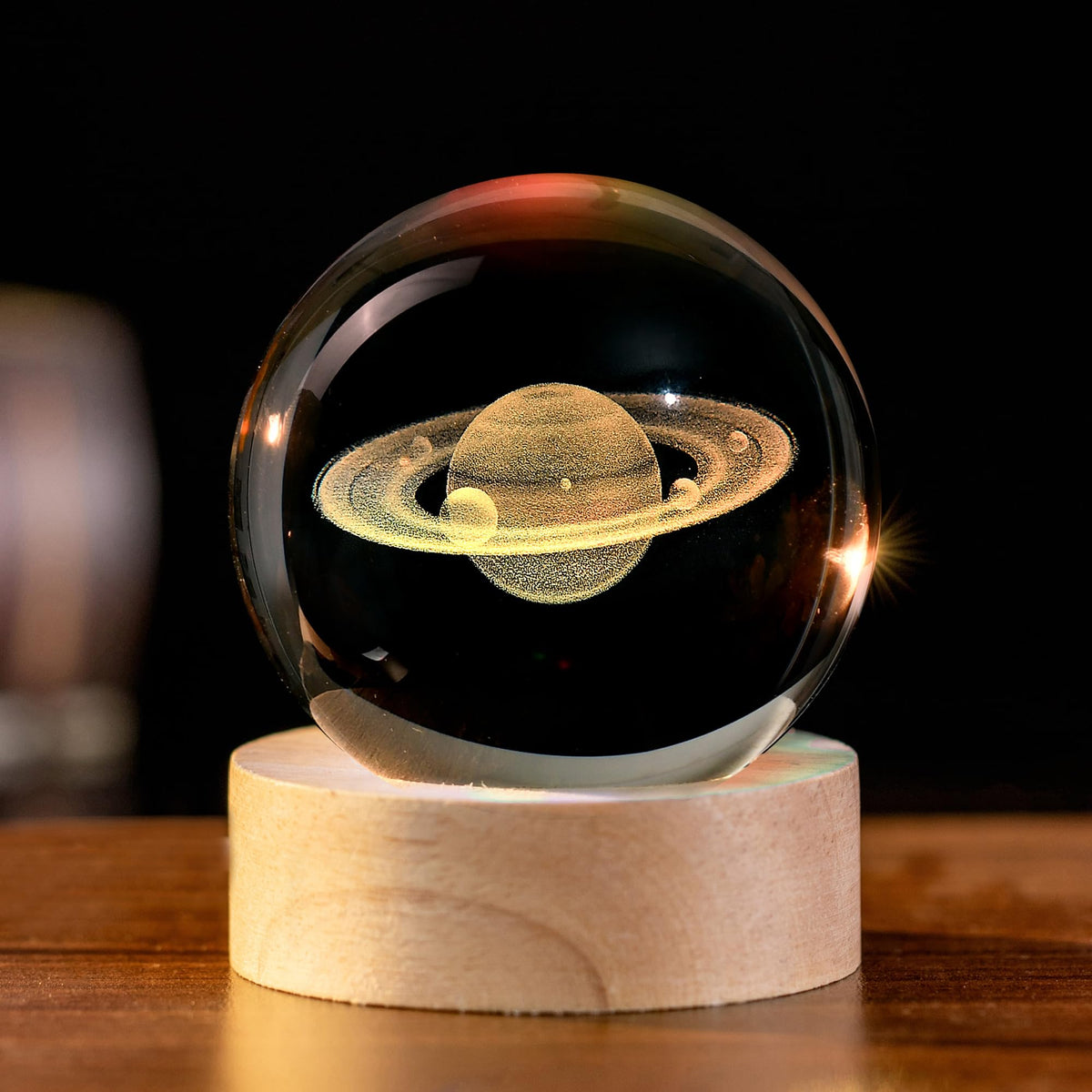 IFOLAINA Saturn Gifts for Boyfriends Husbands 3D Saturn Crystal Ball Lamp Planet Model Decor Space Universe Gifts for Astronomy Lovers