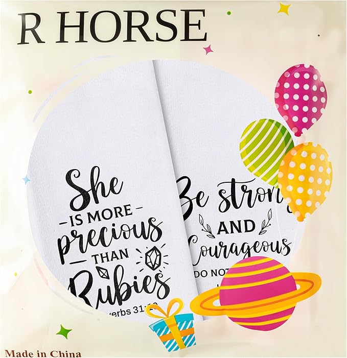 R HORSE Religious Christian Kitchen Dish Towel