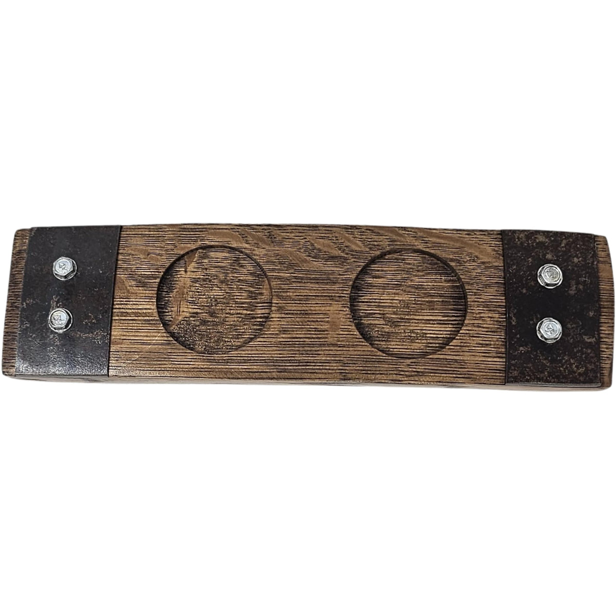 Barrel-Art Premium 2 Glass Whiskey Flight/Whiskey Coaster/Crystal Glass Holder/Bar Decor (With Crystal Glasses)