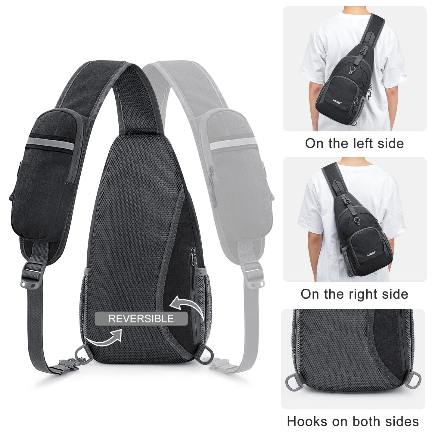 G4Free RFID Sling Bag Crossbody Backpack Chest Shoulder Bag Casual Gym Daypack Men Women Outdoor Cycling Travel Hiking