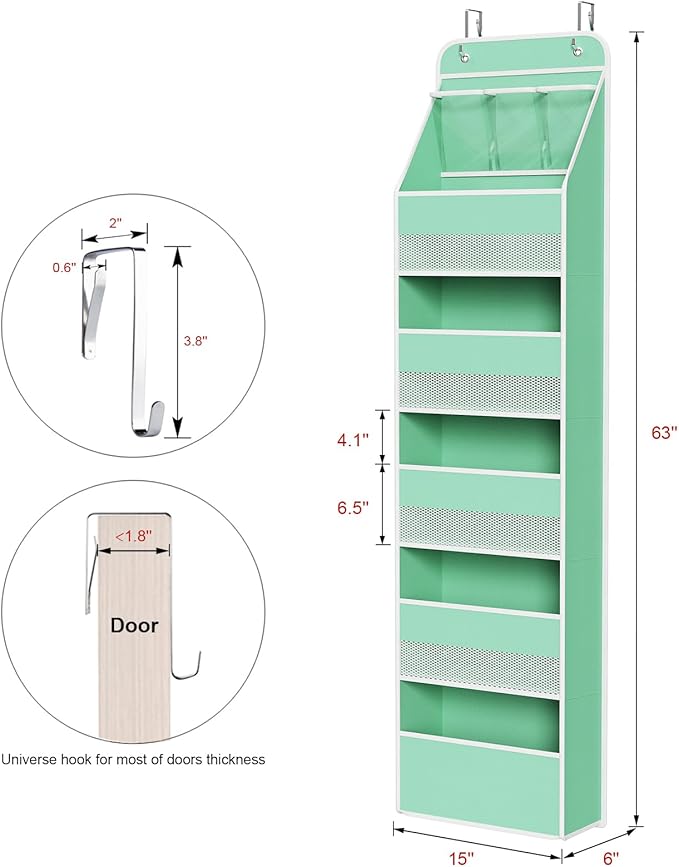 Univivi 6-Shelf Over Door Hanging Organizer Fabric Baby Door Storage