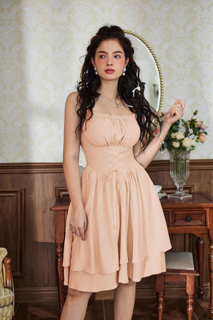Scarlet Darkness Summer Dresses for Women 2025 Wedding Guest Cami Dress Chiffon Sundress Yellow M