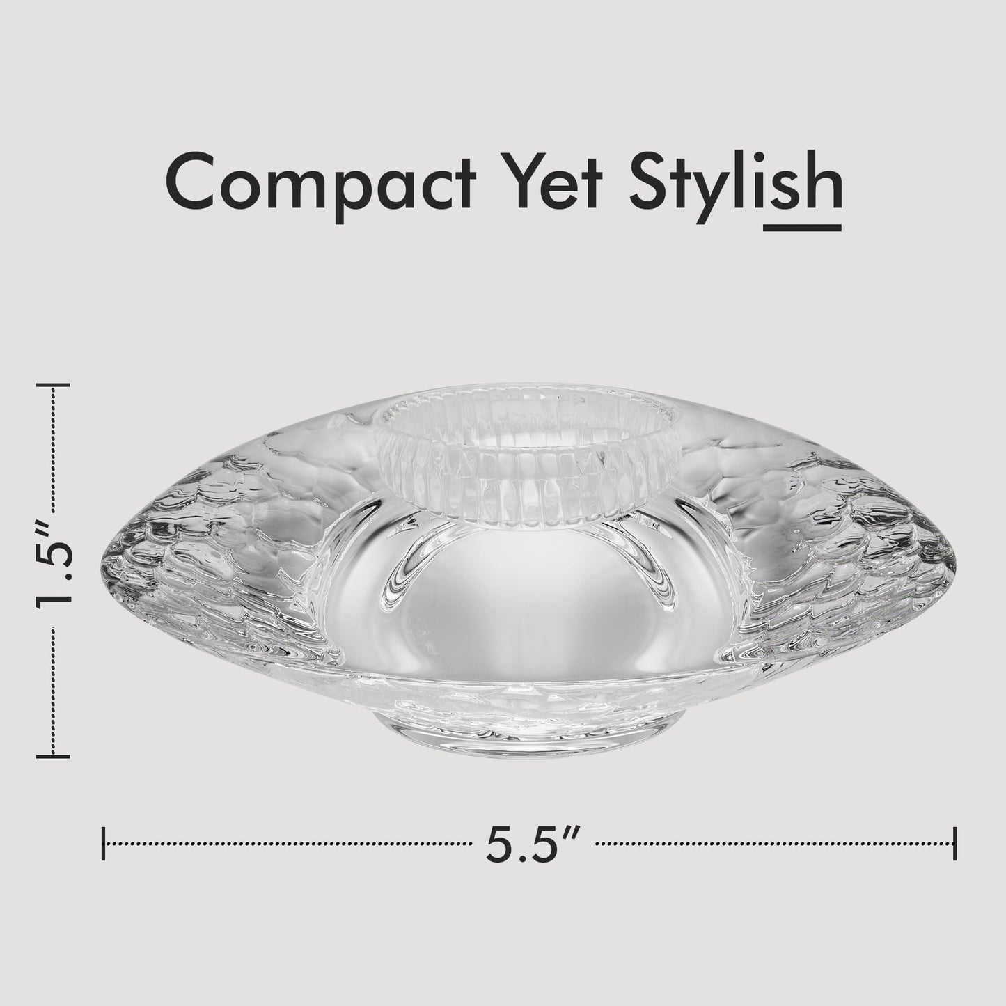 Orrefors Discus Votive, Tealight Candle Holder, Made from Crystal, Modern Statement Piece Decor, Shelf Decoration & Table Centerpiece, 1.75" x 5.5" - Clear
