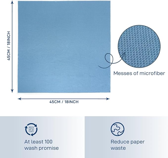 Microfiber Cleaning Cloths Glass Cleaner: 8 Packs 18X18 Window Cleaner Kit Wine
