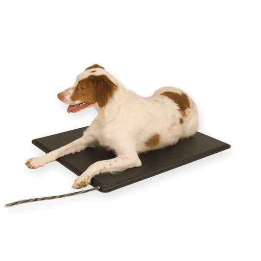 K&H Pet Products Lectro-Kennel Heated Outdoor Dog Pad, Durable Rigid ABS Plastic Waterproof Heated Pad for Dog & Cat Houses Outdoor, Washable Cover, Safety Listed - Medium 22.5 X 16.5in Black 60W