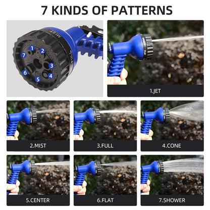 CNMTCCO Garden Hose Pipe, 100FT Garden Hoses Expandable with 3/4", 1/2" Fittings, Expanding Magic Hose, with 7 Function Spray Nozzle, Anti-Leakage Latex Core Hosepipe (30M)