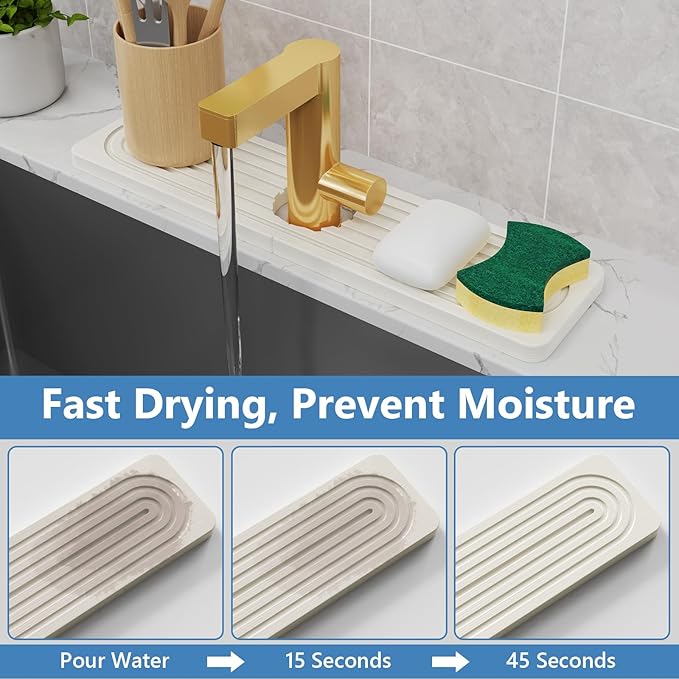 Stone Quick Dry Faucet Mat for Kitchen Sink Stone Faucet Mat for Kitchen Sink