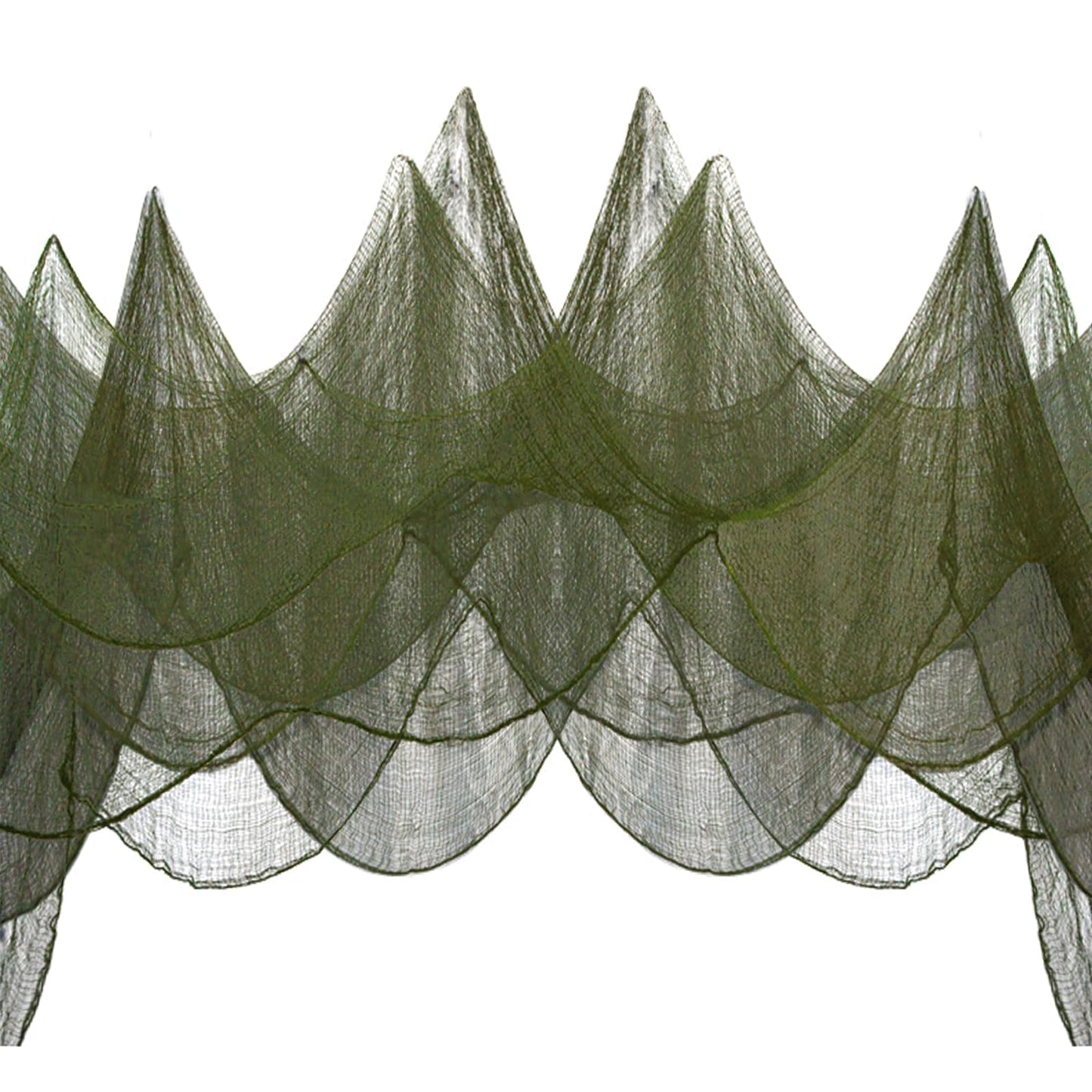 472 x 40 Inch Large Size Green Creepy Cloth Decoration Halloween Spooky Gauze Scary Hanging Fabric Cloth for Home Wall Yard Haunted House Halloween Party Supplies(472 x 40 Inch)